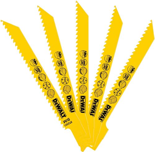 Stanley 5 Lames Récipro Bim pour Bois - 152 Mm - Dewalt - Dt2351