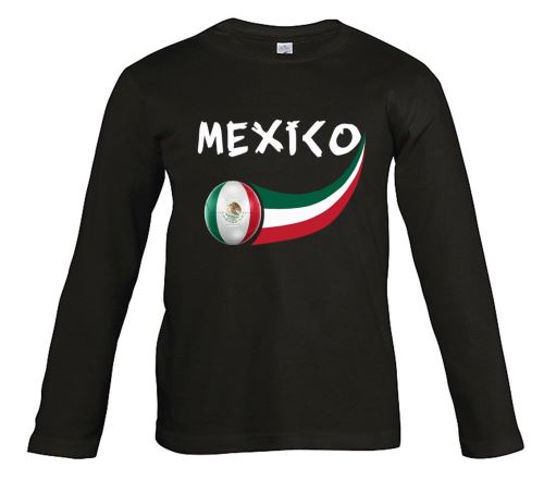 Supportershop Mexique Enfant T-Shirt manches longues, Noir, FR : (Taille Fabricant : 6 Ans)
