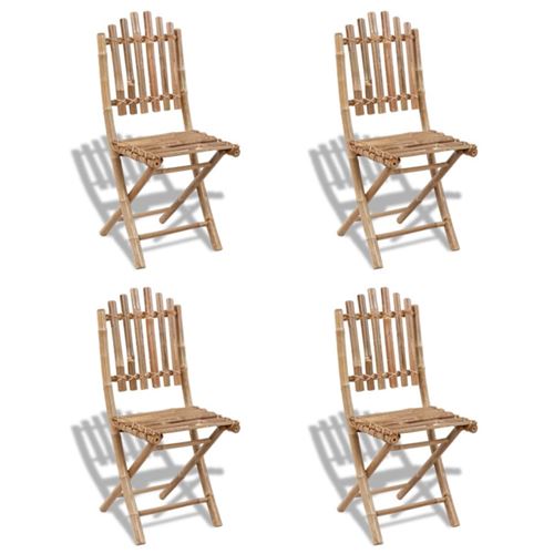 vidaXL - Chaise de jardin pliante - Bambou - Set de 4 - Image 2