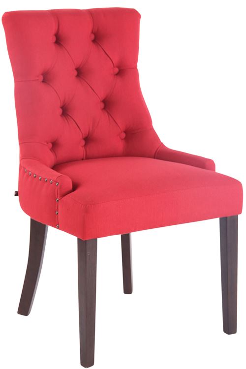 Chaise de salle à manger ABERDEEN tissu , Rouge/Antique