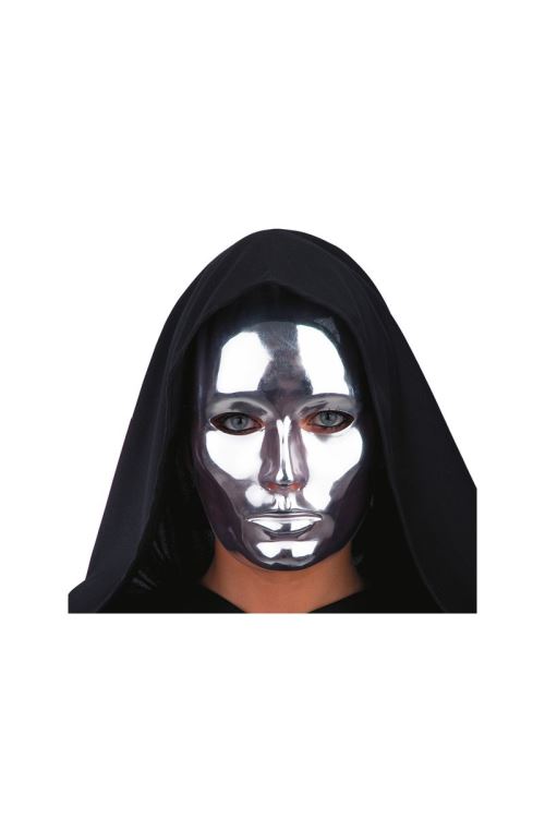 Masque En Plastique Argent - Argent