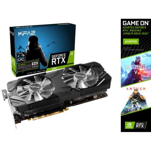 Carte graphique KFA2 GeForce RTX 2080 EX 1click OC 8GB DDR6