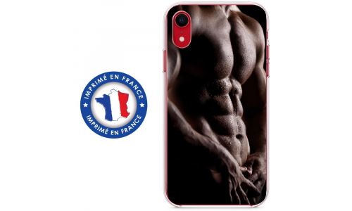 Coque souple pour Apple iPhone XR avec impression Motifs torse d'un homme musclé