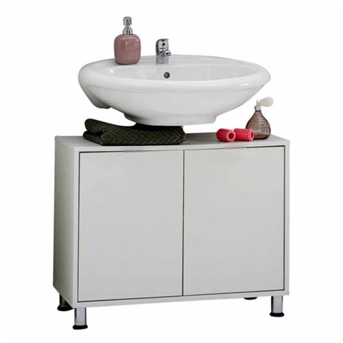 FMD Meuble de salle de bain sous évier 70x32,9x49,5 cm blanc