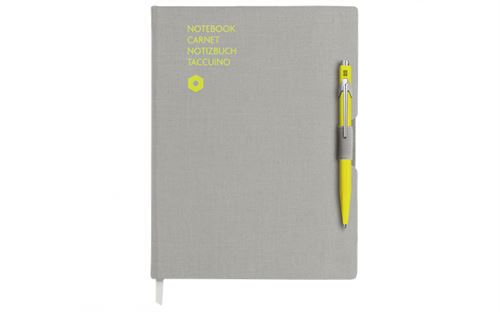 849 Stylo bille gris & carnet office A5 noir - Caran d'Ache