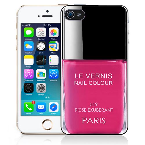 Coque pour iPhone 5C vernis paris rose