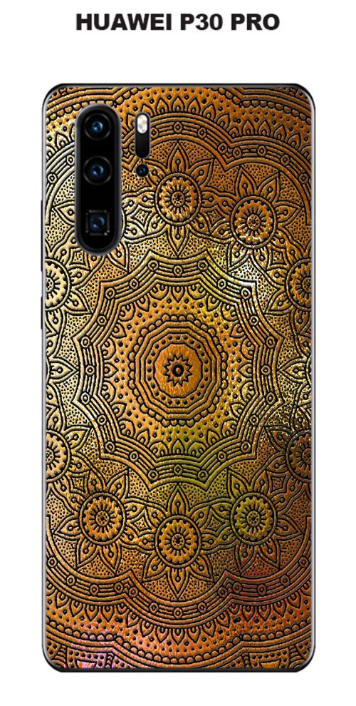 Coque Huawei P30 PRO design Mandala rosace Or & Noir