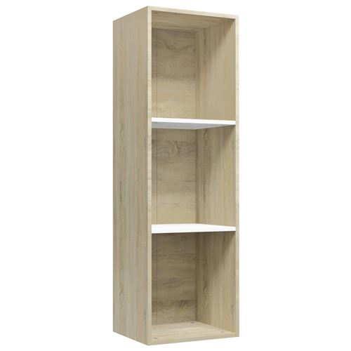 vidaXL Bibliothèque/Meuble TV Blanc et sonoma 36x30x114 cm Aggloméré