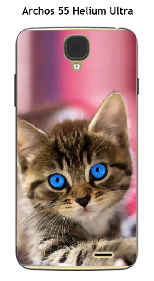 Coque TPU gel souple Archos 55 Helium Ultra design Chaton-1