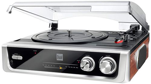 Dual dTR 50 platine disque avec haut-parleurs intégrés, antenne, 3,5 mm jack-tuner fM-argent
