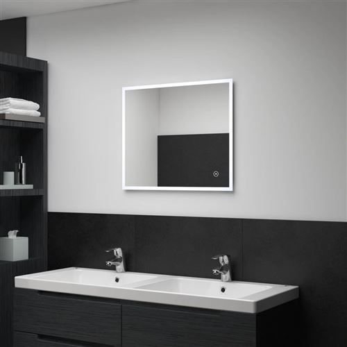 Miroir mural à LED de salle de bain et capteur tactile 60x50 cm (144735)