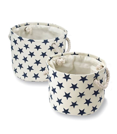 Paniers en toile motif Constellation - lot de 2