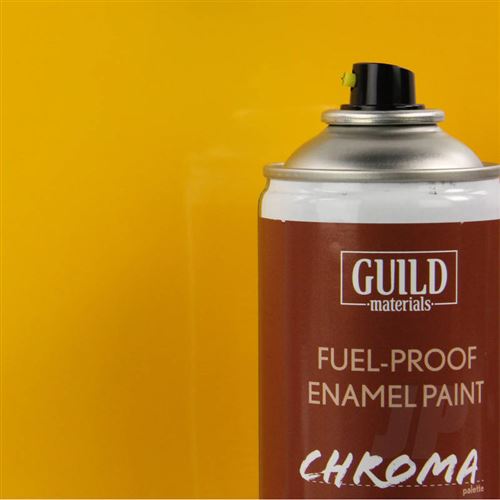 Peinture Chroma Gloss Enamel (résistant Carburant) Cub Yellow (400ml Aerosol) - Guild Materials
