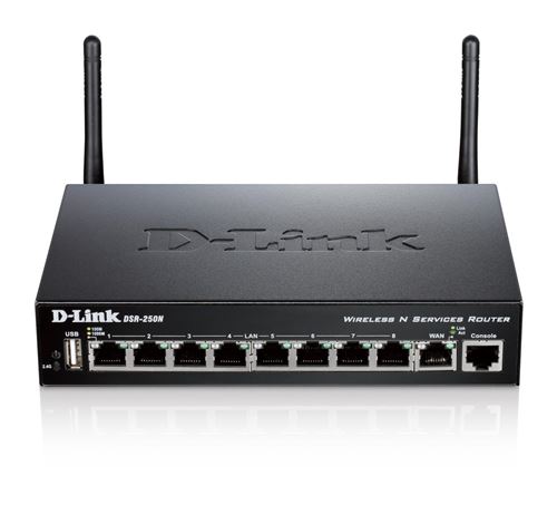 D-Link Unified Services Router DSR-250N - Draadloze router - 8-poorts switch - GigE - 802.11b/g/n