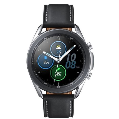 Samsung Galaxy Watch 3 - 45 mm - mystiek zilver - smart watch met band - leer - display 1.4 - 8 GB - Wi-Fi, LTE, NFC, Bluetooth - 4G - 53.8 g