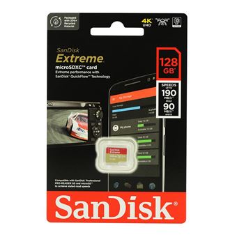 SANDISK - Carte mémoire - 128 Go Carte microSD Extreme avec Adaptateur SD