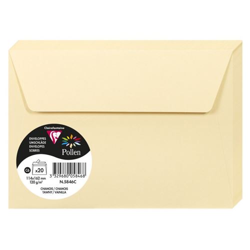 Pollen by Clairefontaine Enveloppes C6, chamois
