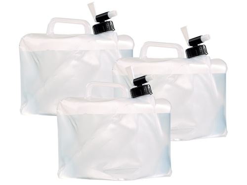 3 bidons pliables cubiques avec robinet intégré - 5 L
