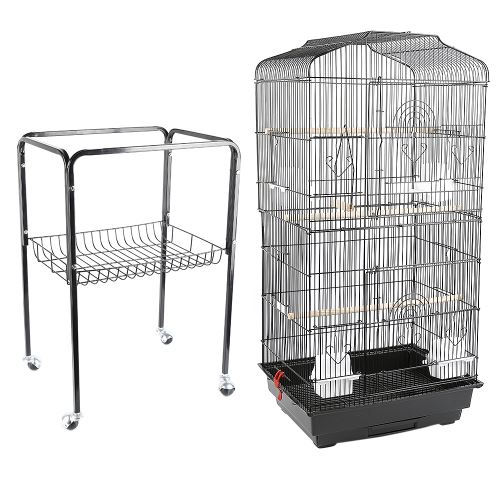 Meilleurs prix pour Volière pour Oiseaux Cage Jeobest avec 4 mangeoires 3 perchoirs