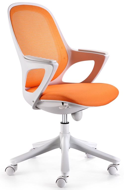 AMSTYLE Maglo Chaise de bureau avec housse WinTEX, charge max. 150 kg Orange/blanc