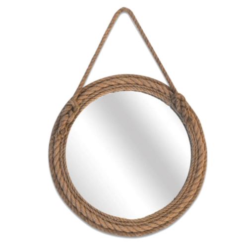 Miroir rond à suspendre Cordage