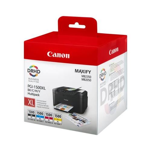Cartouches D'encre Compatibles Canon PGI-1500XL Pour Maxify - Lot 4 Couleurs, Neuf, Garantie 2 Ans