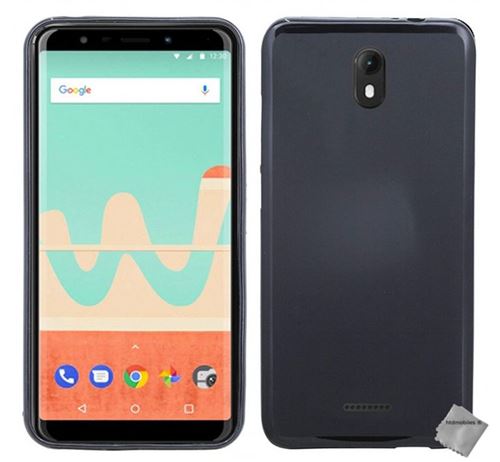 Housse etui coque pochette silicone gel fine pour Wiko View Go avec film ecran - NOIR