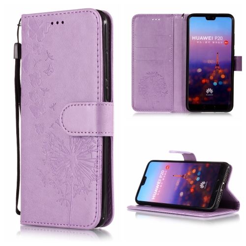 Huawei P20 Housse Etui Cuir Pu Pissenlit Violet Als89764