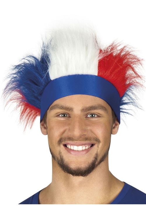 Bandeau avec cheveux tricolore france
