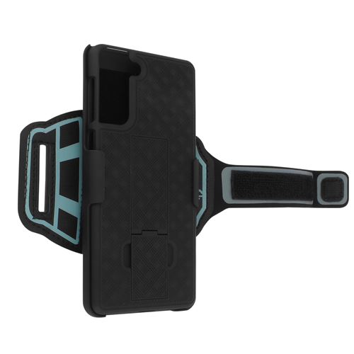 Brassard Sport et Coque pour Samsung S21 Multifonction Fixation Avant-bras Noir 