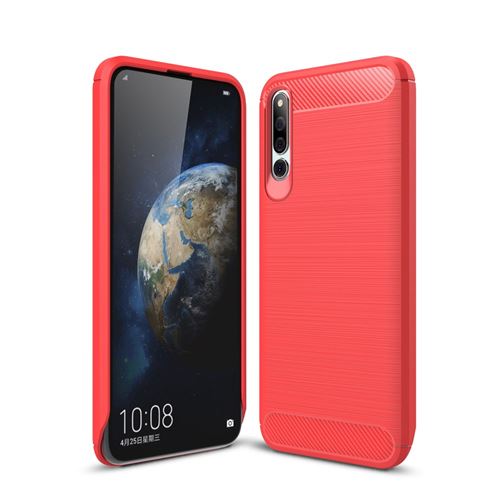 Coque en TPU fibre de carbone rouge pour votre Huawei Honor Magic 2