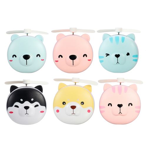 Mini Ventilateur Portable Lumière LED Miroir de Beauté USB Rechargeable(Style Aléatoire) Husky