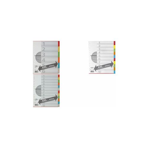 PAGNA Intercalaires en carton, A4, 12 touches, extra large
