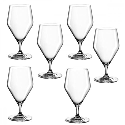 Leonardo - Lot de 6 verres &agrave; eau sur pied 330ml - Transparent -