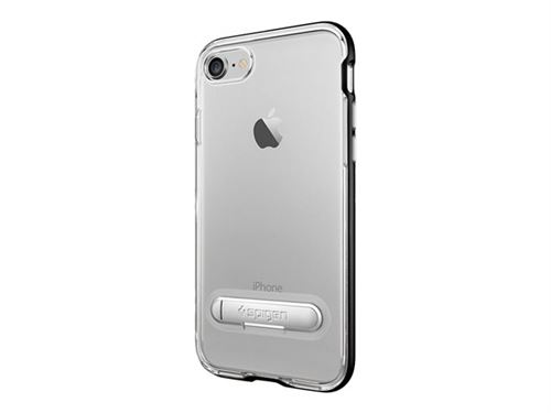 Spigen Crystal Hybrid - Achterzijde behuizing voor mobiele telefoon - polycarbonaat, thermoplastic polyurethaan (TPU) - zwart - voor Apple iPhone 7