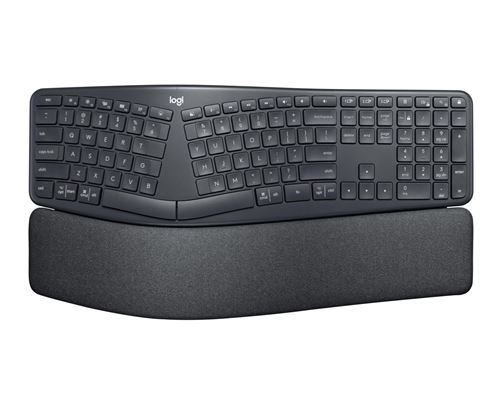 Logitech Ergo Series ERGO K860 for Business - Clavier - full size - sans fil - 2.4 GHz, Bluetooth 5.0 LE - QWERTY - International US - graphite