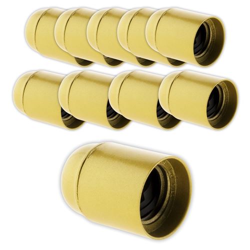 Non Communiqué Doré Zenitech - Lot De 10 Douilles Lisses Sans Bague - E27
