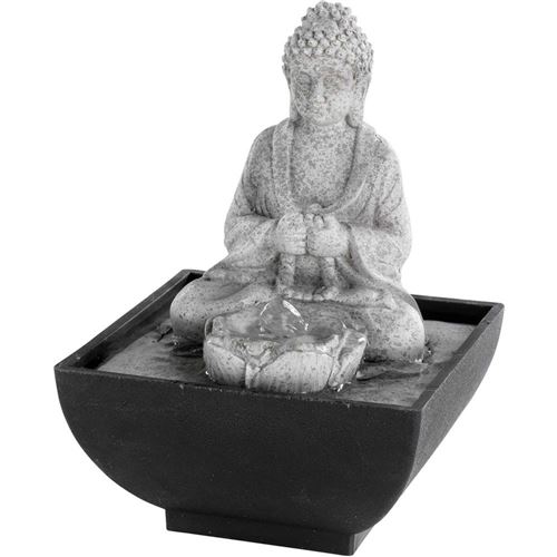 Lumineo - Fontaine intérieure en polyrésine Bouddha assis