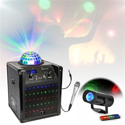 Karaoké Enfant 400W - à LED Karaoké SONO DJ Batterie - USB/Bluetooth +  Microphones, DIAMS, Noël, cadeaux, Anniversaire
