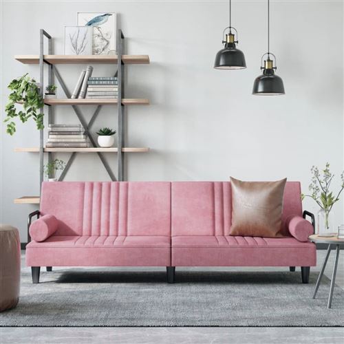 VidaXL Canapé-lit avec accoudoirs rose velours