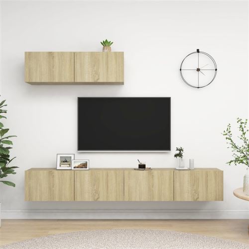Vidaxl Meubles Tv 3 Pcs Chêne Sonoma Bois D Ingénierie - Image 2