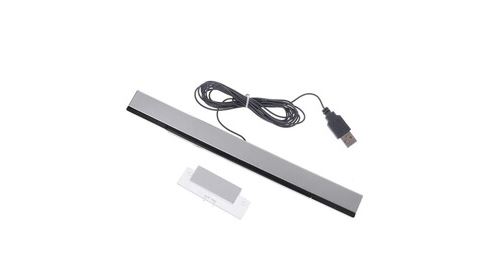 Non Communiqué Argent Barre De Capteur De Mouvement Infrarouge Ir Filaire De Remplacement Compatible Console Wii Et Wii