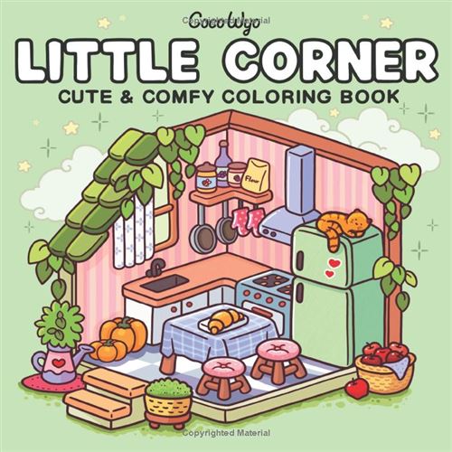Little Corner – Livre de coloriage pour adultes et ados, designs super mignons d’espaces cosy et hygge pour la détente