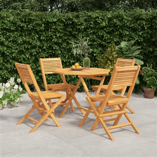 Non Communiqué Bois De Teck Vidaxl 5-Delige Tuinset Massief Teakhout3155031
