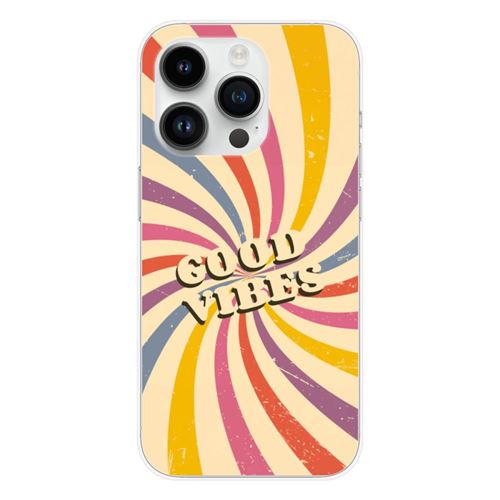 Coque en silicone imprimée compatible Apple iPhone 14 Pro Good vibes