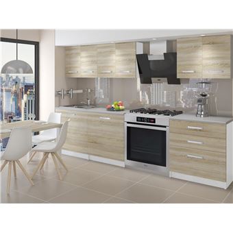 LEANA, Cuisine Complète D'angle + Modulaire L 360cm 9 Pcs, Plan De  Travail INCLUS