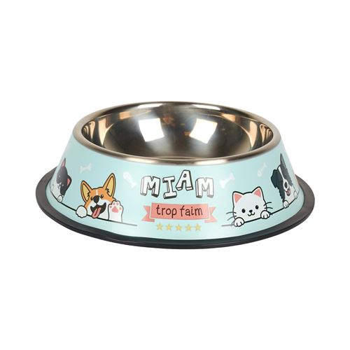 Meilleurs prix pour Gamelle Antidérapante "Miam" 22cm Bleu