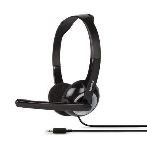 Non Communiqué Noir/Argent Hamlet Smart Casque Avec Fil Arceau Bureau/Centre D'appels