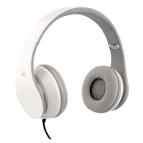 Casque filaire jack 3.5mm T'nB pliable collection STREAM - blanc 1,2m