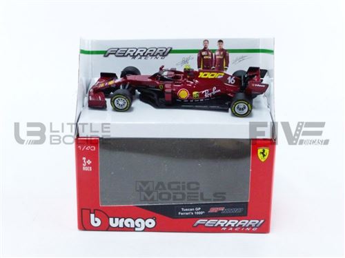 Voiture Miniature de Collection BBURAGO 1-43 - FERRARI F1 SF1000 - 1000th Race Tuscan 2020 - Red / Black - 36823LM